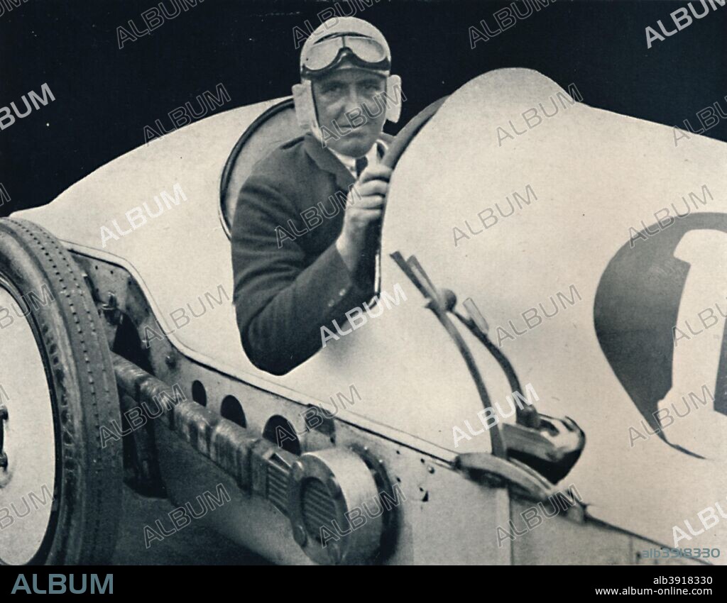 Parry Thomas', 1937. John Godfrey Parry-Thomas (1884-1927), Welsh engineer and motor-racing. From Sir Malcolm Campbell's Book of Famous Motorists, edited by Sir Malcolm Campbell. [Blackie & Son Limited, London and Glasgow, 1937].