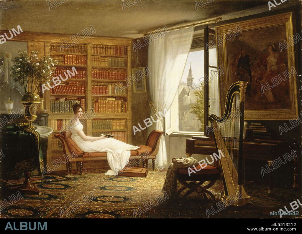 FRANCOIS-LOUIS DEJUINNE. Salon of Madame Récamier at the Abbaye-aux-Bois.