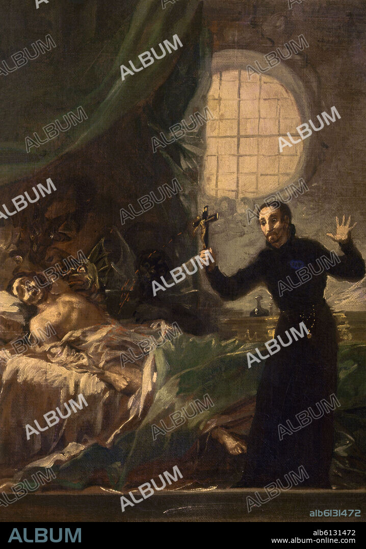 FRANCISCO DE GOYA. BOCETO-SAN FRANCISCO DE BORJA EXHORTANDO A UN MORIBUNDO-38x29 cm.