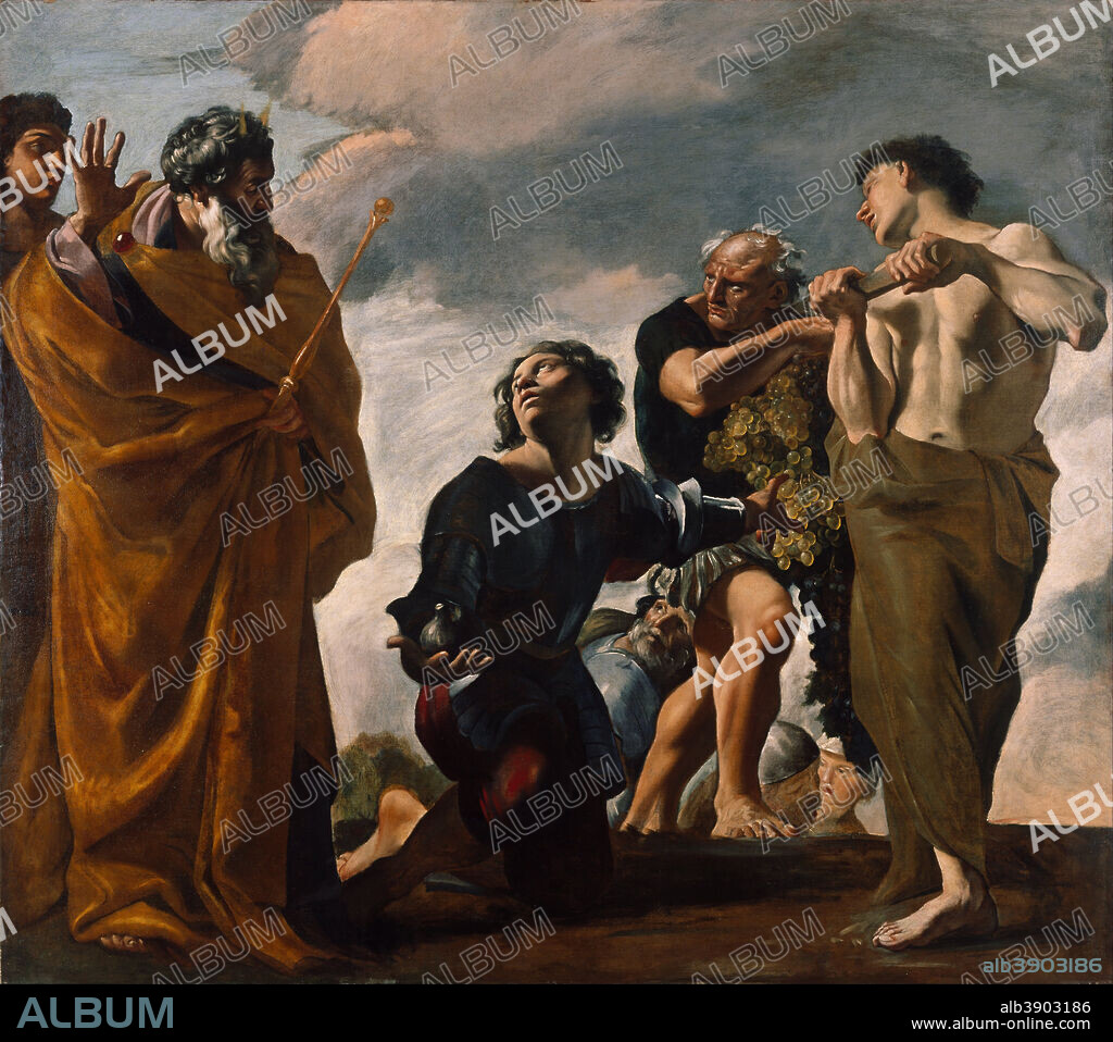 GIOVANNI LANFRANCO. Moses and the Messengers from Canaan. Date/Period: 1621 - 1624. Painting. Oil on canvas. Height: 2,178 mm (85.74 in); Width: 2,464 mm (97 in).