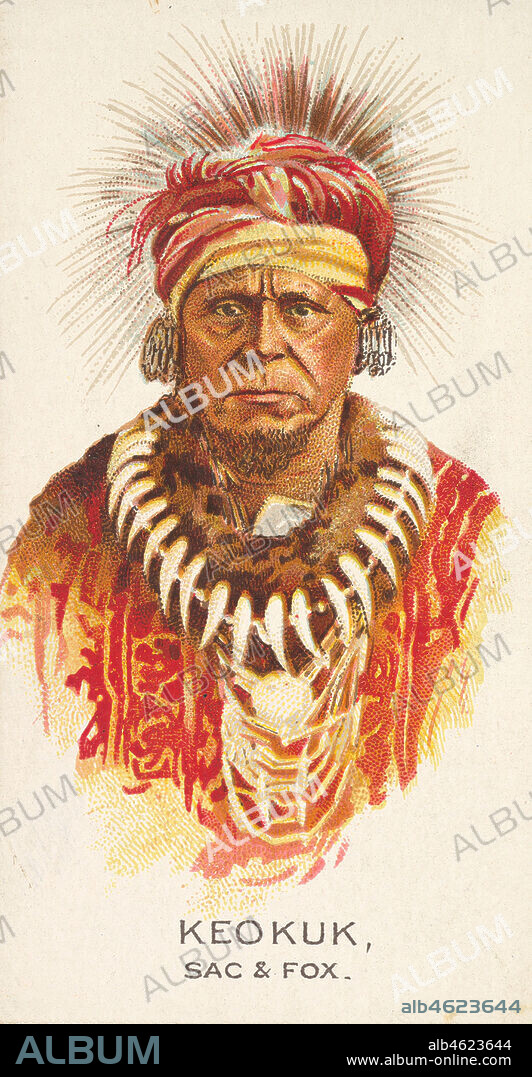 Keokuk, Sac and Fox, from the American Indian Chiefs series (N2) for Allen & Ginter Cigarettes Brands, 1888.