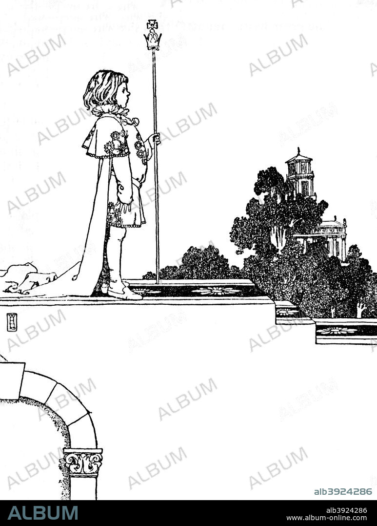 'And the Nearer They Were To The Door The Prouder They Looked', c1930. An illustration from 'The Snow Queen' by Hans Christian Andersen. From Hans Andersen's Fairy Tales by Hans Andersen. [Hodder and Stoughton Limited for Boots Pure Drug Co. Ltd, London, c1930].
