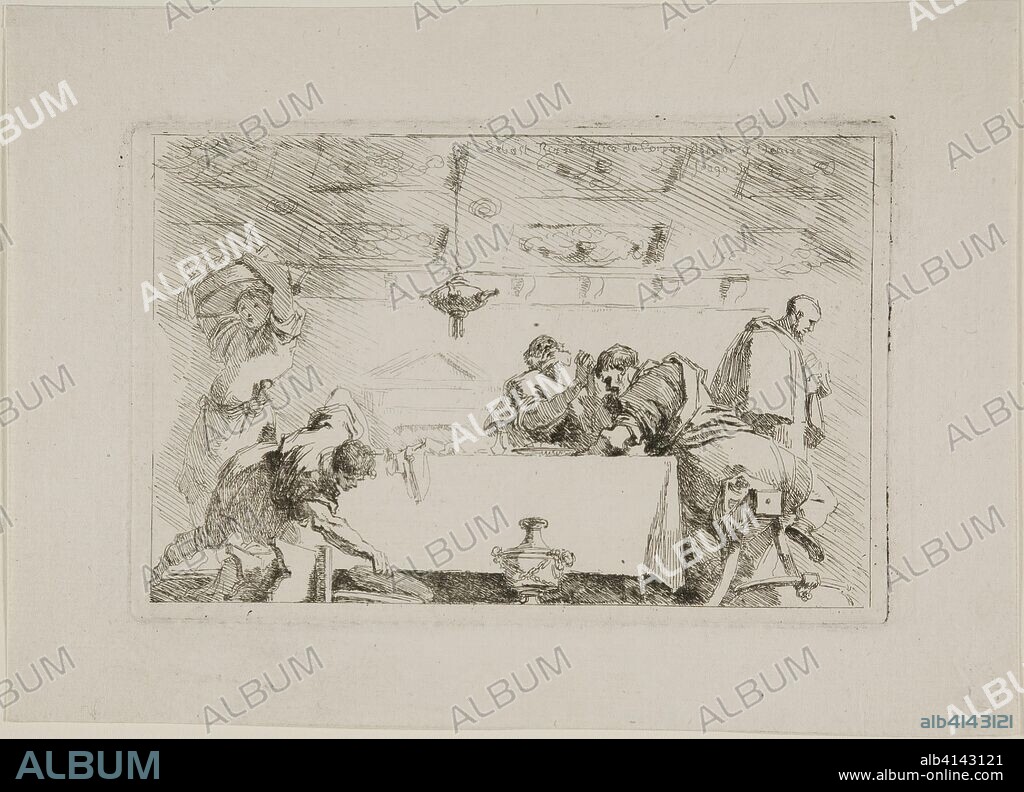 JEAN-HONORE FRAGONARD. The Disciples at Emmaus. Jean Honoré Fragonard (French, 1732-1806); after Sebastiano Ricci (Italian, 1659-1734). Date: 1763-1764. Dimensions: 90 × 138 mm (image); 95 × 146 mm (plate); 140 × 194 mm (sheet). Etching on cream laid paper. Origin: France.