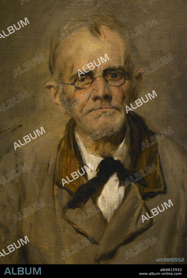 FRANCISCO DOMINGO MARQUéS (1842-1920). SPANISH PAINTER.. Francisco Domingo Marques (1842-1920). Spanish painter. The old-fashioned Cobbler, c. 1870-1875. Oil on canvas, 63 x 50 cm. Detail. Prado Museum. Madrid. Spain.