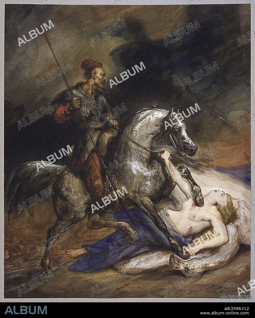 ARY SCHEFFER. Polonia. Allegory of the November Uprising.