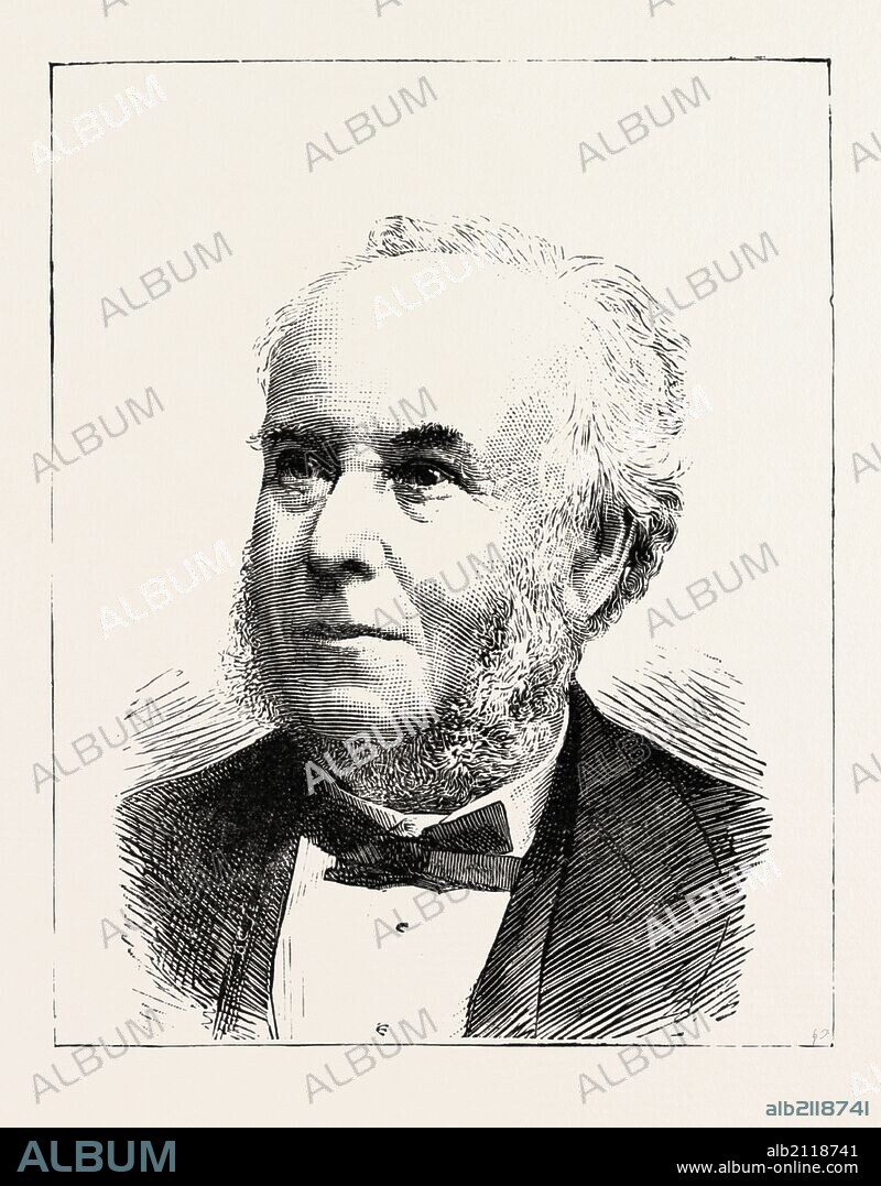 THE LATE MR. EDWARD LLOYD Newspaper Proprietor,, engraving 1890, UK, U.K., Britain, British, Europe, United Kingdom, Great Britain, European.