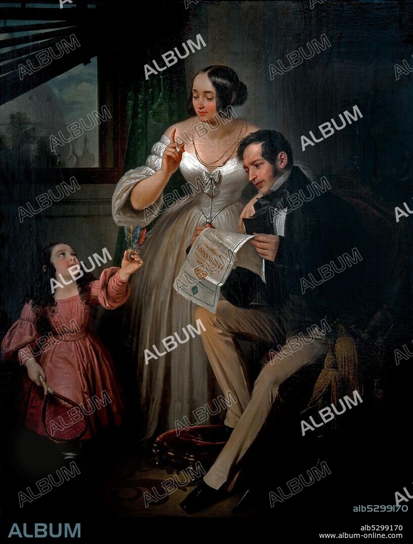 Natale Schiavoni. 1777-1858. The family of the painter Felice Schiavoni. about 1838. oil painting on canvas cm 116 x 92.5.