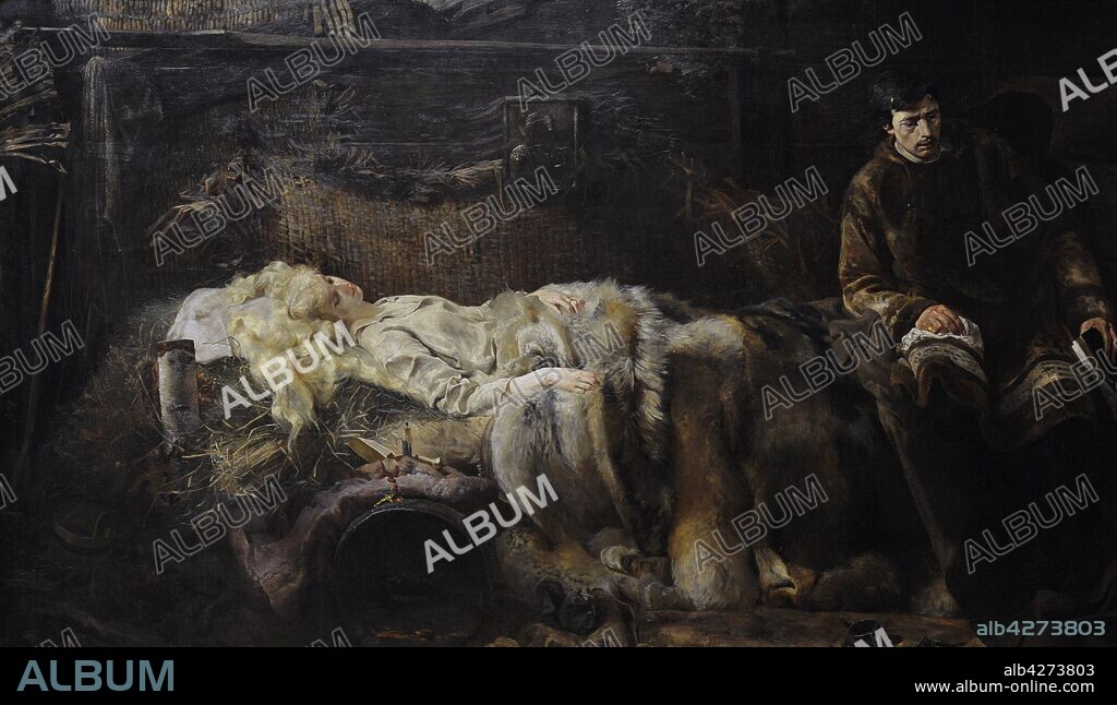 Jacek Malczewski (1854-1929). Pintor polaco, representante del movimiento La Joven Polonia. Muerte de Elena, 1883. Galería de Arte Polaco del siglo XIX (Lonja de los Paños, Sukiennice). Museo Nacional de Cracovia. Polonia.