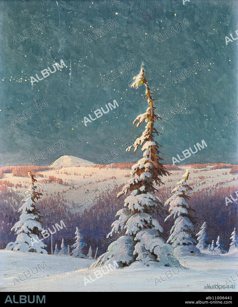 KARL HAUPTMANN. Winter night in the Black Forest.