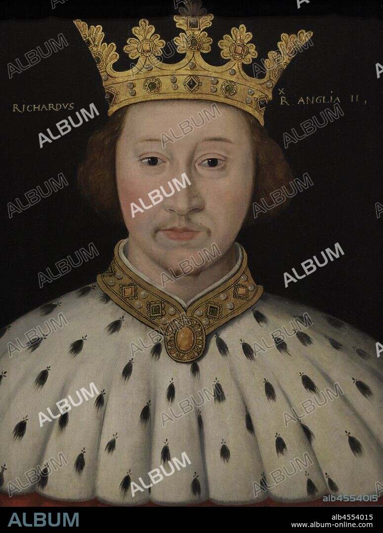 Ricardo II de Inglaterra (1367-1400). También llamado Ricardo de Burdeos. Rey de Inglaterra (1377-1400). Retrato. Autor desconocido. Oleo sobre tabla,1597-1618. National Portrait Gallery. Londres, Inglaterra.