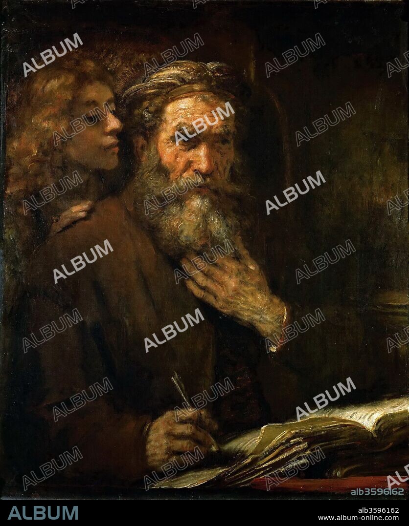 REMBRANDT VAN RHIJN. The evangelist Matthew and the angel.