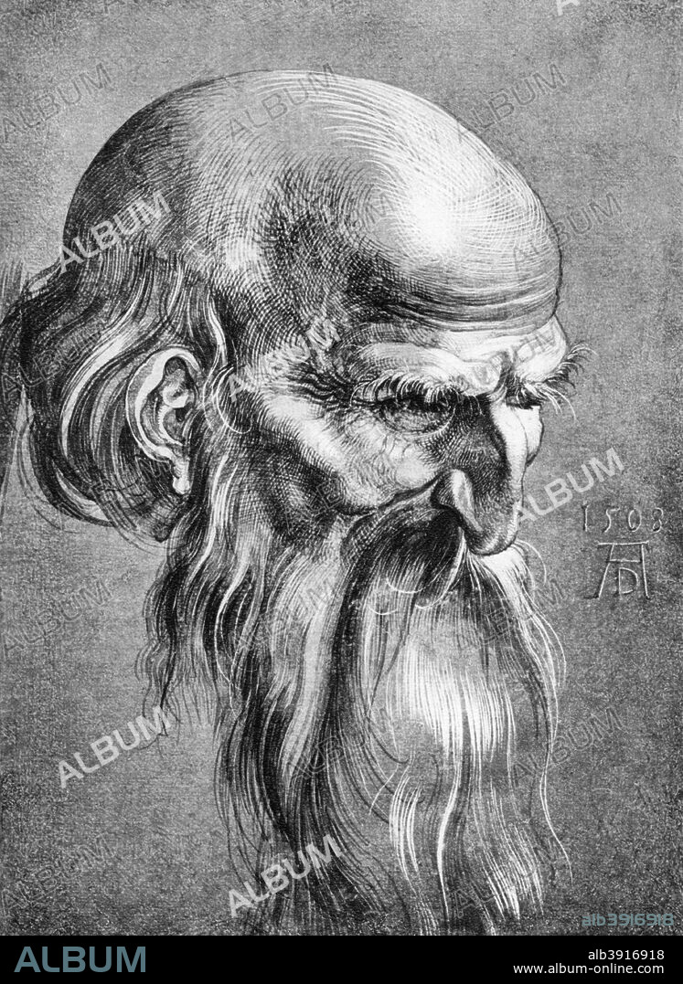 'Apostle', 1508, (1936). Found in the collection of the Graphische Sammlung Albertin, Vienna, Austria. A print from Durer, Und Seine Zeit, by Wilhelm Waetzoldt, Grosse Phaidon Ausgabe, 1936.
