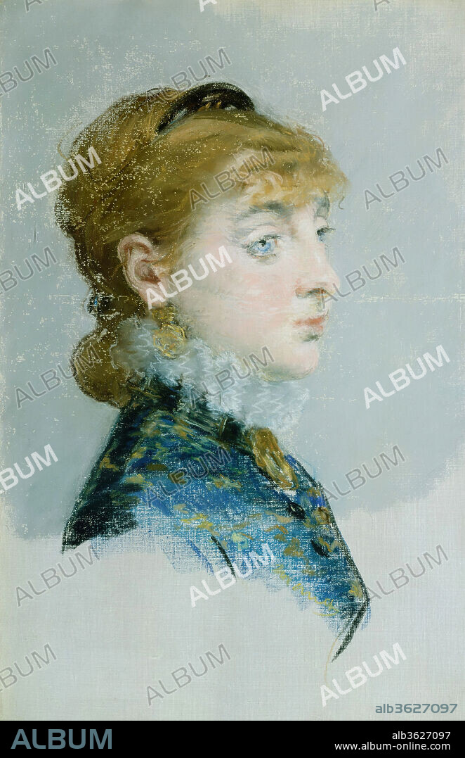 EDOUARD MANET. Mademoiselle Lucie Delabigne (1859-1910), Called Valtesse de la Bigne. Artist: Édouard Manet (French, Paris 1832-1883 Paris). Dimensions: 21 3/4 x 14 in. (55.2 x 35.6 cm). Date: 1879.
This pastel depicts Lucie Delabigne, a fashionable Parisian courtesan who was also the subject of portraits by Jean-Louis Forain, Édouard Detaille, and other artists. Manet may have met her through the writer Émile Zola, who based many passages in his book <i>Nana</i> on observations made at Lucie's home. The novel was published in 1880, just a year after this work was made.