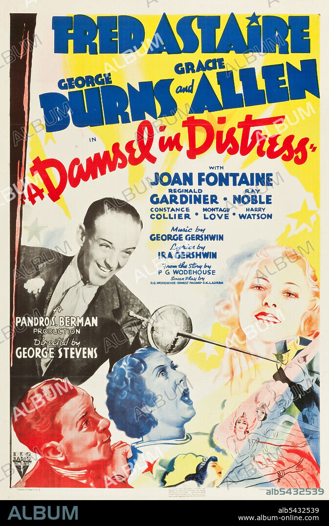 FRED ASTAIRE and GRACIE ALLEN in A DAMSEL IN DISTRESS, 1937, directed by GEORGE STEVENS. Copyright RKO RADIO PICTURES.