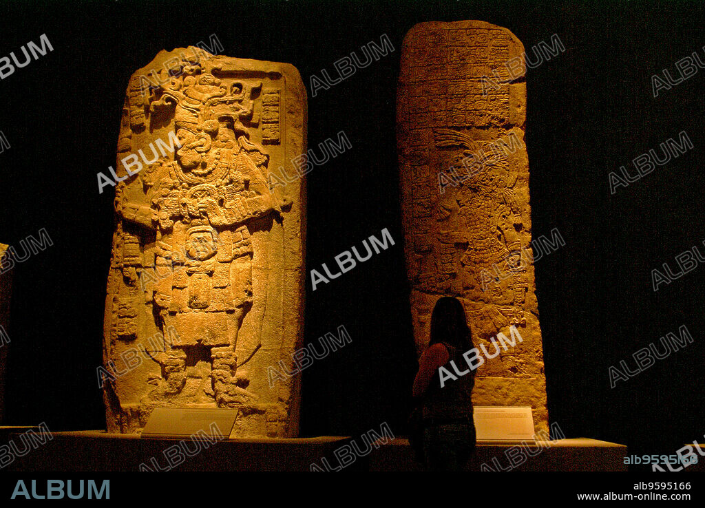 Estela de Calakmul, procedente de Campeche. Museo Nacional de antropologia. Estado de Mexico D.F. Mexico.