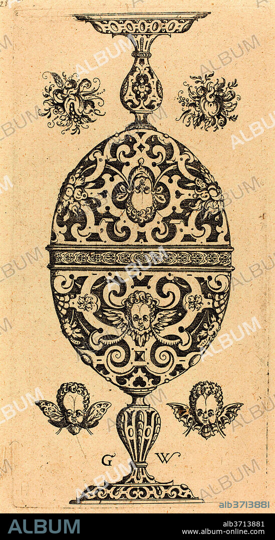 GEORG WECHTER I. Two small goblets superimposed in reverse. Dated: published 1579. Medium: engraving.