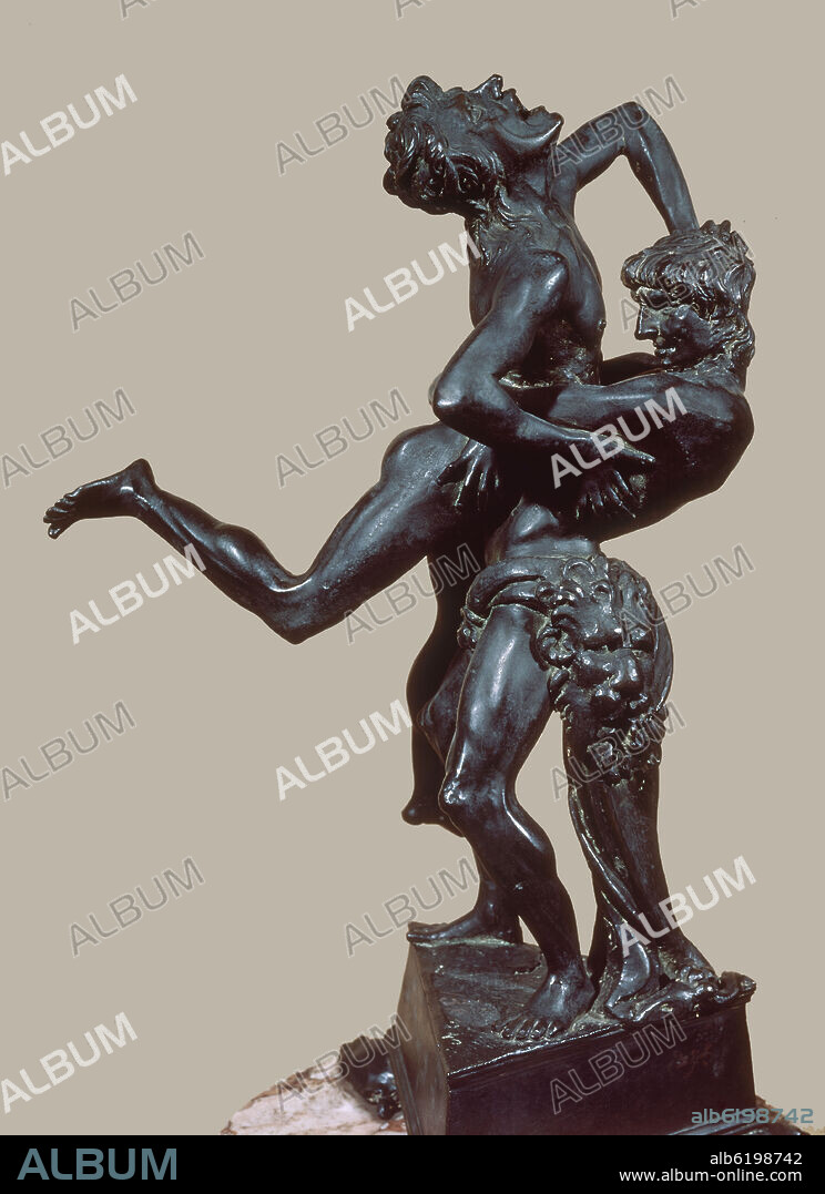 ANTONIO DE POLLAIOLO (1432-1498). HERCULES Y ANTEO - 1470 - 45 CM DE ALTURA - BRONCE - RENACIMIENTO ITALIANO.