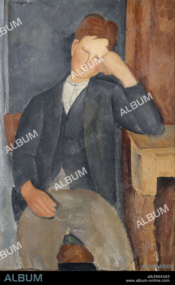 AMEDEO MODIGLIANI. Le Jeune apprenti The Young Apprentice. Date/Period: 1918 - 1919. Painting. Oil on canvas. Height: 1,000 mm (39.37 in); Width: 650 mm (25.59 in).