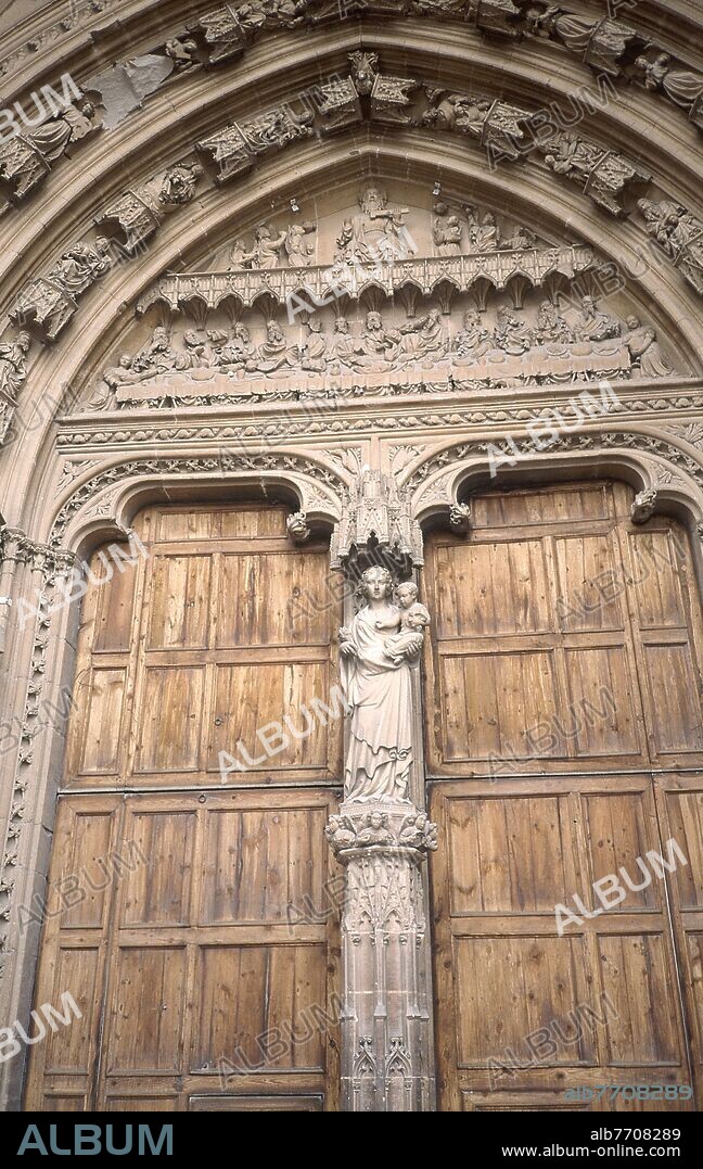 MOREY PEDRO. PARTELUZ DE LA PUERTA DEL MIRADOR O DEL MAR DE LA CATEDRAL DE PALMA DE MALLORCA - SIGLO XIV.