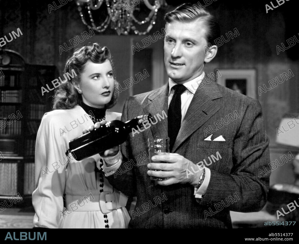 BARBARA STANWYCK and KIRK DOUGLAS in THE STRANGE LOVE OF MARTHA IVERS, 1946, directed by LEWIS MILESTONE. Copyright PARAMOUNT PICTURES.