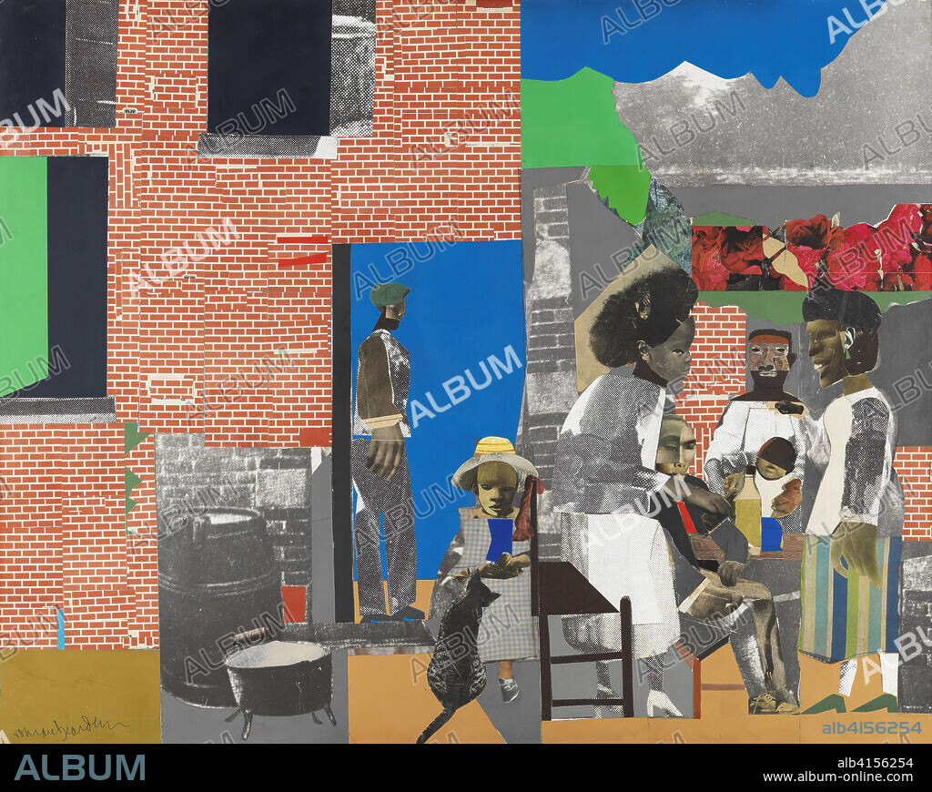 Romare Bearden (Charlotte, 1914-Nueva York, 1988). Domingo después del sermón (1969). Collage sobre cartón. 101,6 x 127 cm.