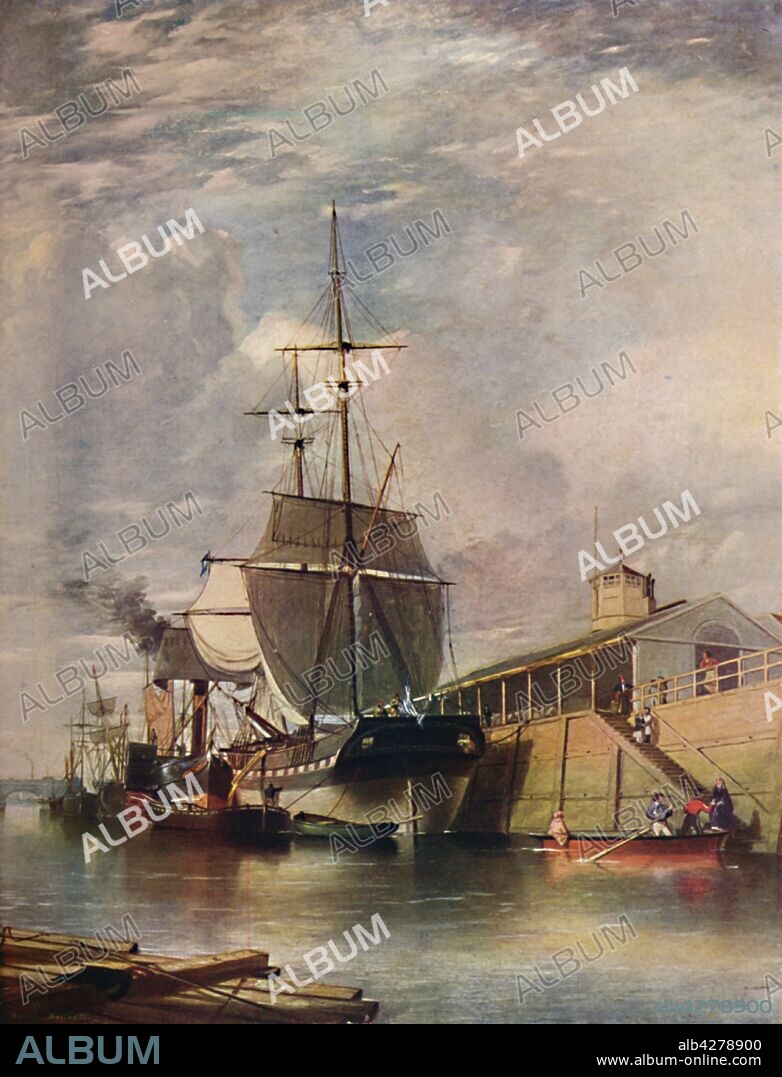 JAMES GLEN WILSON. 'Belfast Harbour - Ferry Steps, 1851', 1909. From "The British Printer Vol. XXII". [Raithby, Lawrence & Co., Ltd, London and Leicester, 1909].
