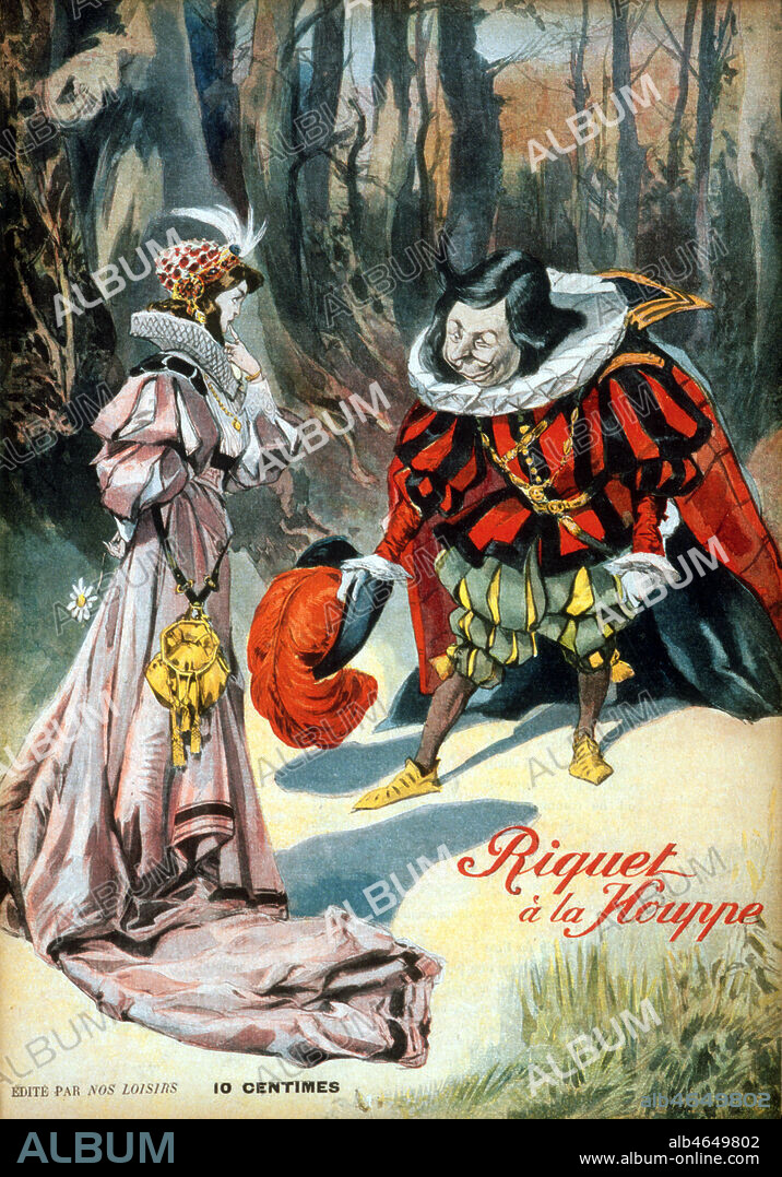 RIQUET A LA HOUPPE, le prince Riquet rencontre la princesse. Conte de Charles PERRAULT. Illustration de Alfredo Vaccari (1877-1933) pour la couverture de revue pour enfants, Les Beaux Contes collection Nos Loisirs, vers1910. Credit Collection Kharbine Tapabor.