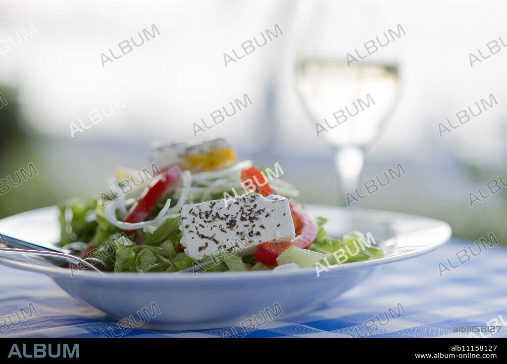 Cypriot Village Salad, Latchi, Cyprus, Mediterranean, Europe.