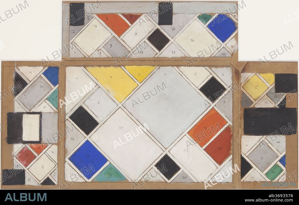 THEO VAN DOESBURG. Design for ceiling and walls of Café Aubette in Strasbourg.