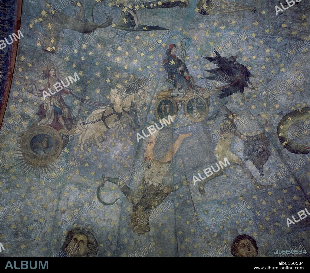 FERNANDO GALLEGO. DETALLE DE LA BOVEDA DEL ZODIACO - PINTURA AL FRESCO 1490.