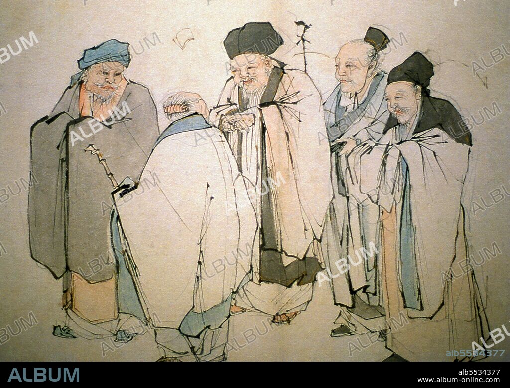 Zhang Lu (simplified Chinese: ??; traditional Chinese: ??; pinyin: Zhang Lù; Wade–Giles: Chang Lu)(Chang Lu, traditional: ??, simplified: ??); ca. 1464-1538), was a Chinese landscape painter during the Ming Dynasty (1368–1644). Zhang was born in Xiangfu (?? - present day Kaifeng in the Henan province). His style name was 'Tian Chi' (??) and his pseudonym was 'Ping Shan' (??). He was a student of Wu Wei. Zhang followed the Zhe school of painting. He painted landscapes and human figures in a free and uninhibited style. A hanging scroll (Chinese: ??; pinyin: lìzhóu; also called ? or ??) is one of the many traditional ways to display and exhibit Chinese painting and calligraphy. Displaying the art in such a way was befitting for public appreciation and appraisal of the aesthetics of the scroll in its entirety by the audience. The traditional craft involved in creating such a work is considered an art in itself. Mountings can be divided into a few sections, such as handscrolls, hanging scrolls, album leaves, and screens amongst others.