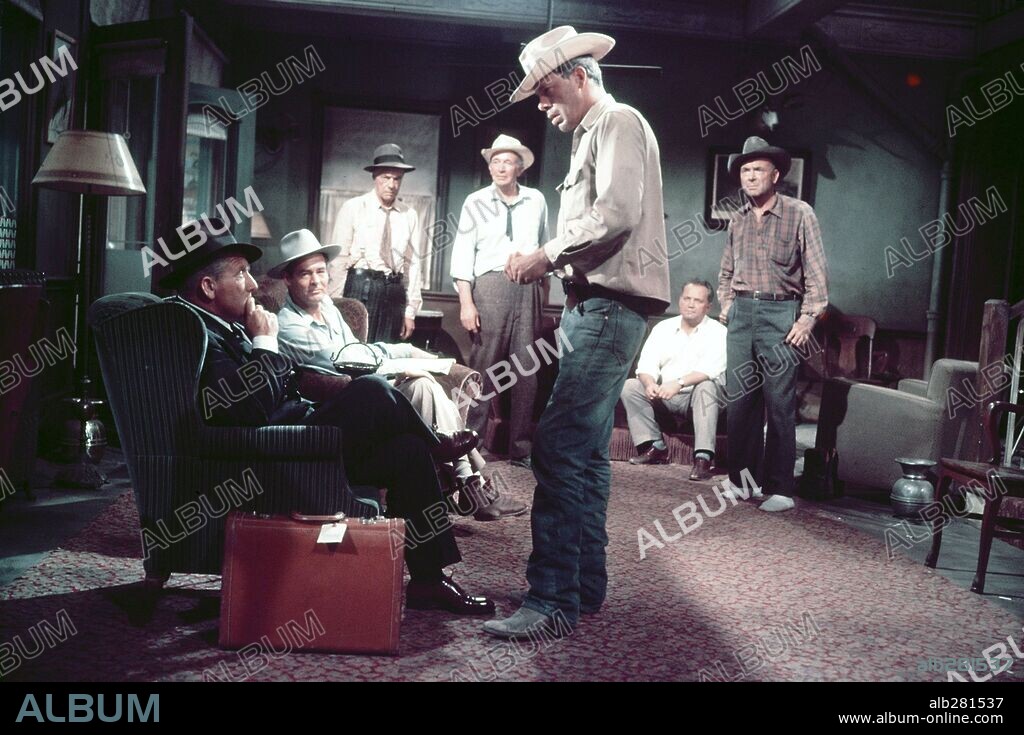 LEE MARVIN and SPENCER TRACY in BAD DAY AT BLACK ROCK, 1955, directed by JOHN STURGES. Copyright M.G.M.