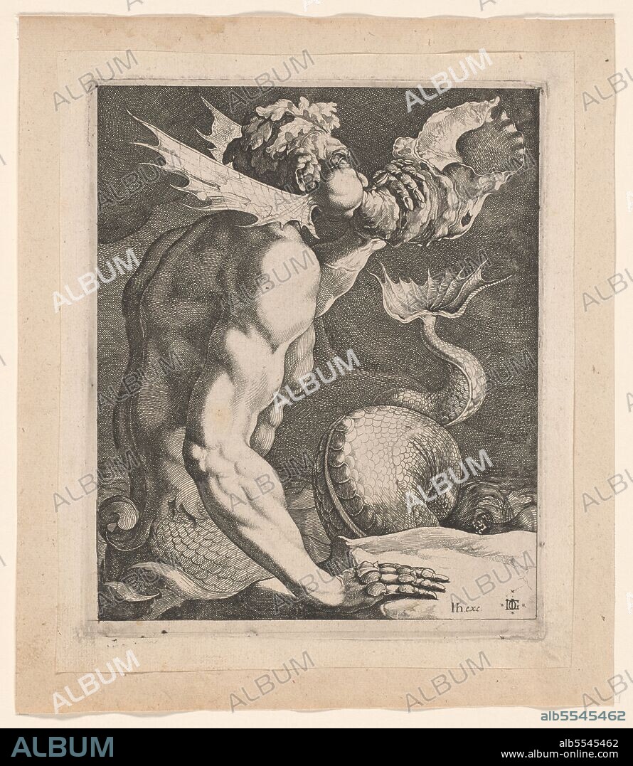 JACOB III DE GHEYN. Triton Blowing on a Conch, c.1618.