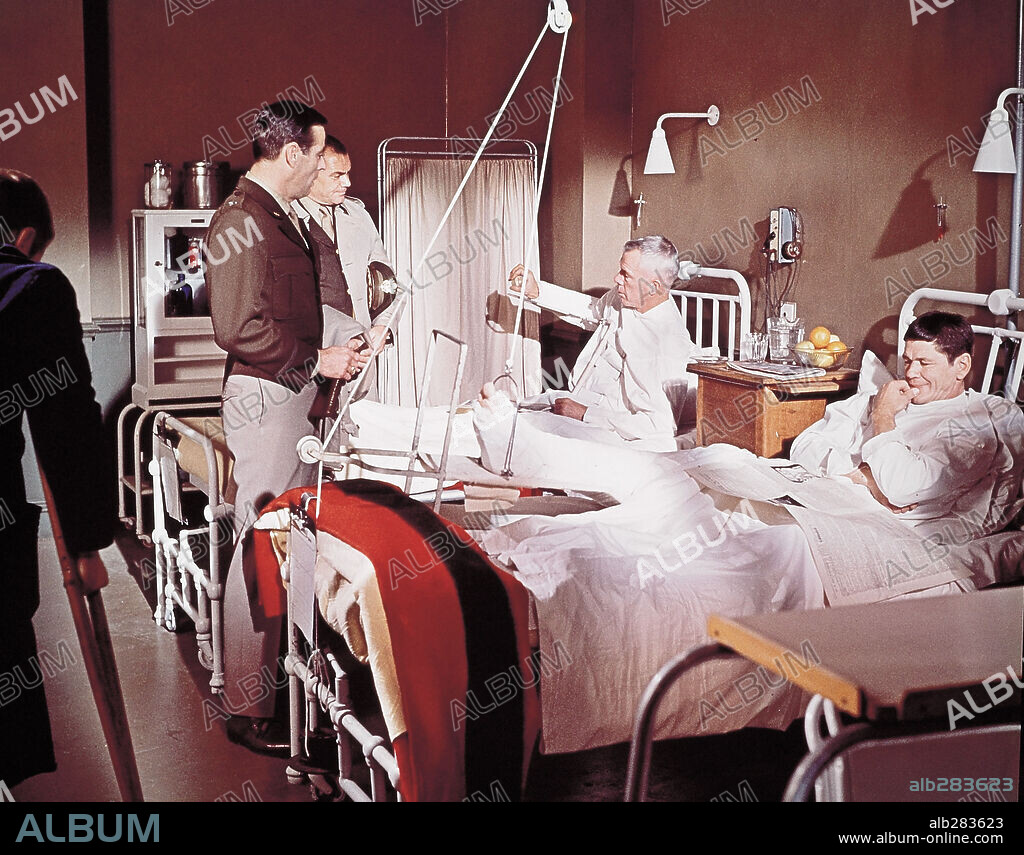 CHARLES BRONSON and LEE MARVIN in THE DIRTY DOZEN, 1967, directed by ROBERT ALDRICH. Copyright M.G.M.