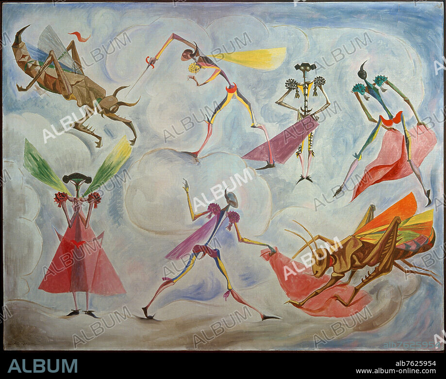 ANDRÉ MASSON. André Masson. 1896-1987. "Les insectes matadors" (Bullfighting insects), 1936. Oil on canvas, 89 × 116 cm. Würth Collection, Inv. 7912.