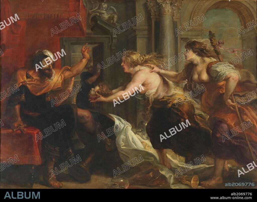 PETER PAUL RUBENS (y taller). Pedro Pablo Rubens (y taller) / 'Banquete de Tereo', 1636-1637, Escuela Flamenca, Óleo sobre Lienzo, 195,5 cm x 266 cm, P01660.