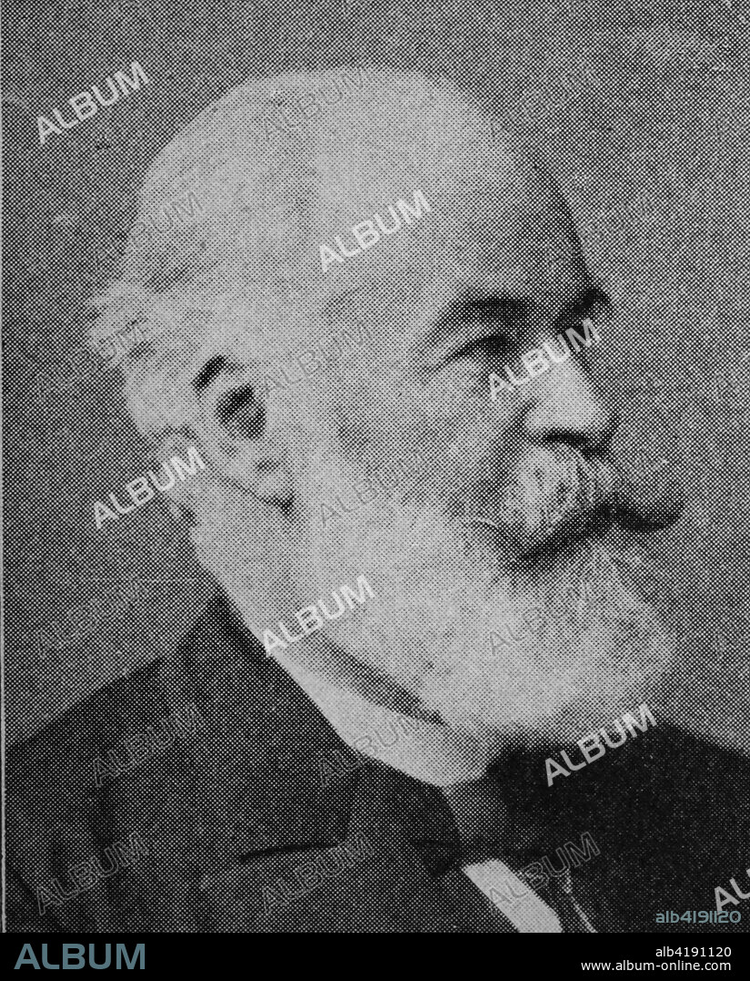 Gustav von Schmoller, 1838-1917, the leader of the younger German historical school of economics., reproduction photo from the year 1895, digital improved.