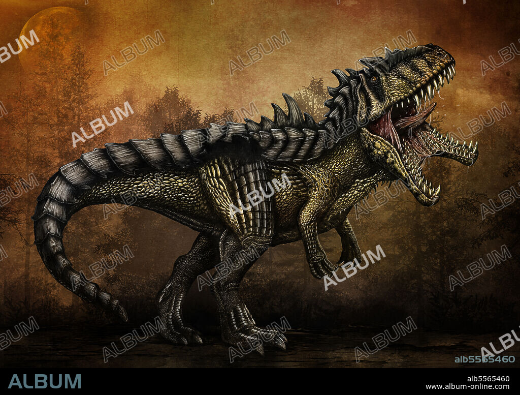 Hybridized Giganotosaurus dinosaur.