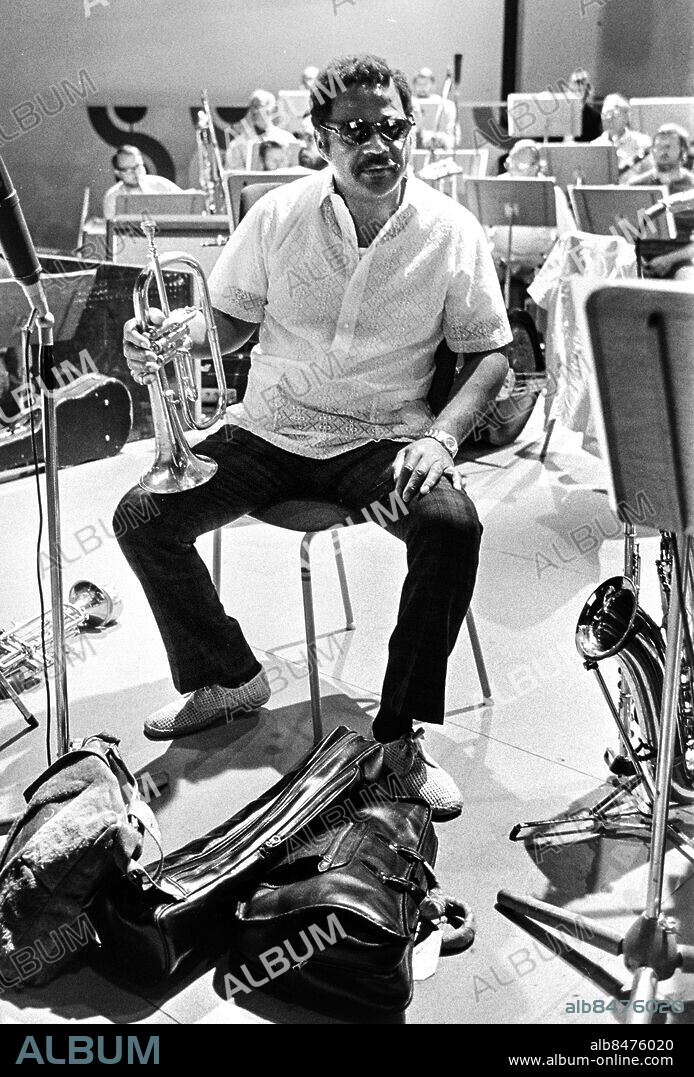 1972-08-22.. Clark Terry, amerikansk jazzmusiker (trumpetare och flygelhornist).. Foto: Bo-Aje Mellin / RiR / SVT / Kod: 5600. RiR 20595 sv/v neg.