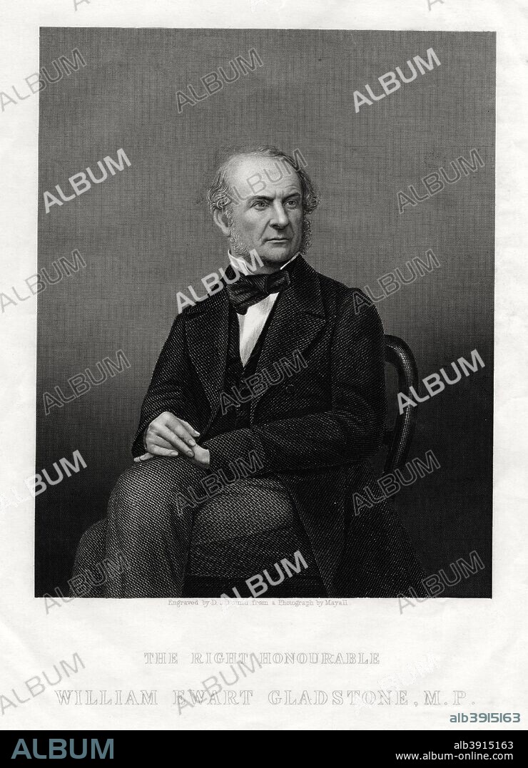 William Ewart Gladstone MP, British Liberal Prime Minister, 1880. William Gladstone (1809-1898) was born in Liverpool and educated at Oxford from where in 1832 he embarked on his political career. He became Prime Minister in 1868, and then a further two times in 1880 and 1886. Whilst in power Gladstone brought in major reforms to Ireland and established a system of national education in England.
