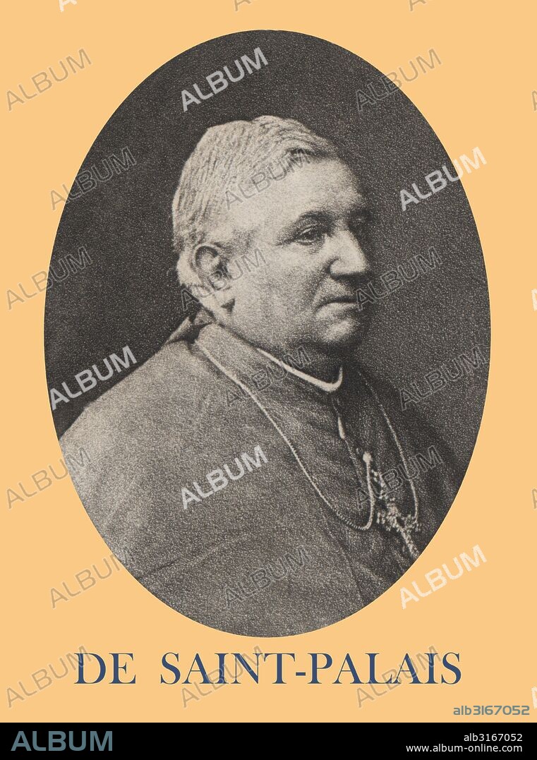 Jacques Maurice de Saint-Palais (1811-1877), arzobispo de Indianápolis y obispo de Vincennes, Estados Unidos.  Participó en el Concilio Vaticano I. Grabado de 1871.