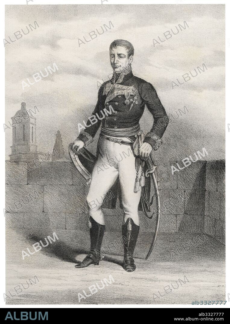 Mariano Álvarez de Castro (1749-1810), militar español, gobernador militar durante el sitio de Girona por las tropas francesas durante la Guerra de la Independencia. Grabado de 1880.