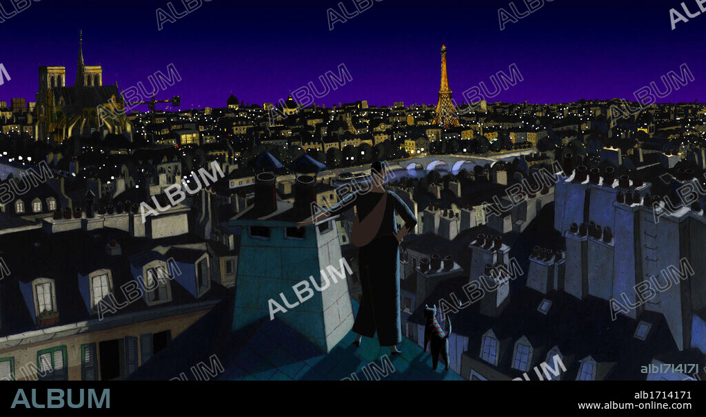 A CAT IN PARIS, 2010 (UNE VIE DE CHAT), directed by ALAIN GAGNOL and JEAN-LOUP FELICIOLI. Copyright FOLIMAGE.