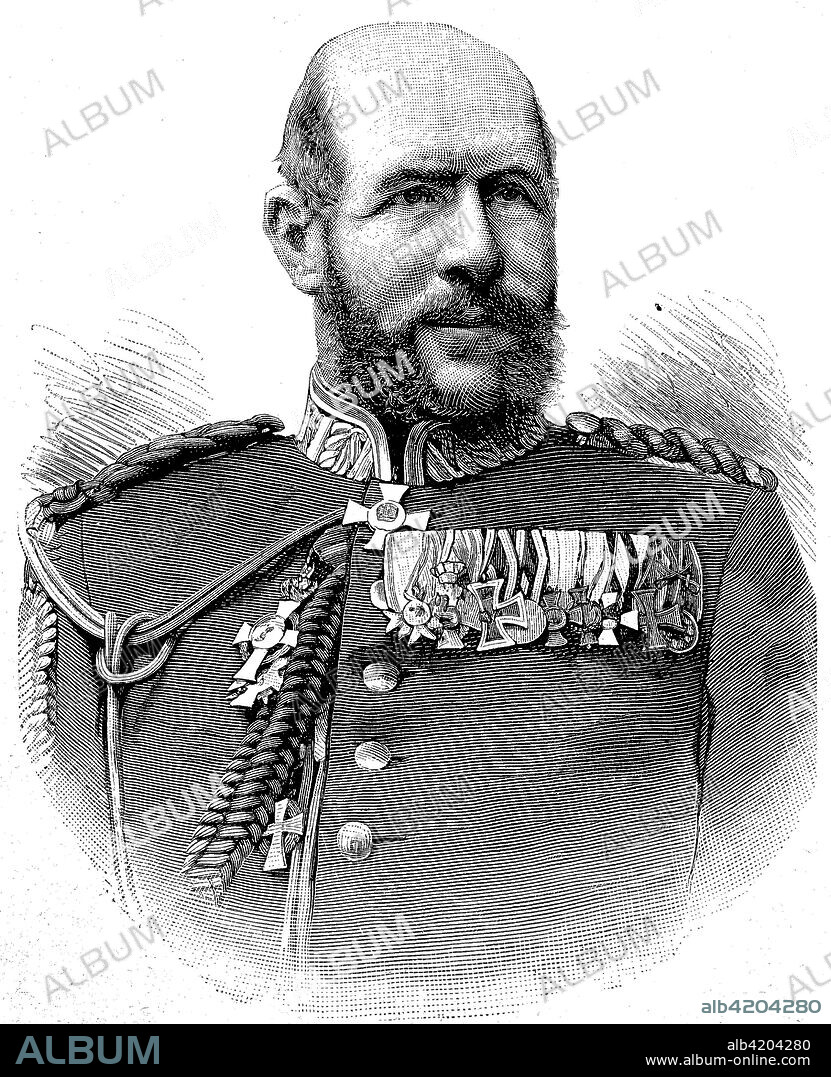 Adolph Freiherr von Asch zu Asch auf Oberndorff, October 30, 1839 - February 18, 1906, was a Bavarian Lieutenant General and War Minister from June 5, 1893 to April 4, 1905, historical image or illustration, published 1890, digital improved.