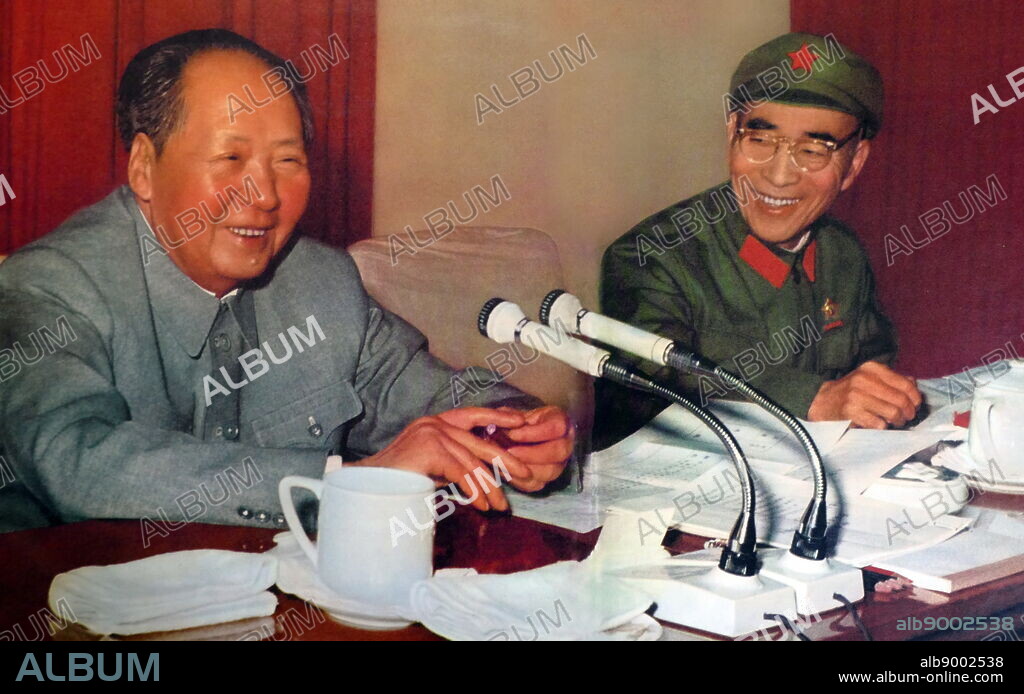 Lin Biao with Mao Zedong, attending the standing committee of the Peoples Congress 1966. Lin Biao (1907 - 1971). Lin became instrumental in creating the foundations for Mao Zedong's cult of personality, and was rewarded in the Cultural Revolution by being named Mao's designated successor. Lin died on September 13, 1971.