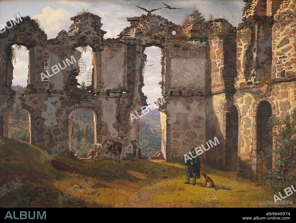 FREDERIK HANSEN SODRING. The Ruins of Brahehus near Jönköping, Sweden, 1832.
