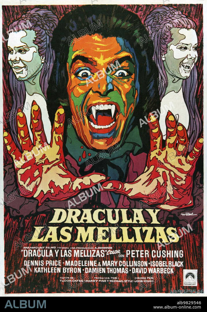 DRACULA. Poster of TWINS OF EVIL, 1971, directed by JOHN HOUGH. Copyright HAMMER FILM PRODUCTIONS.