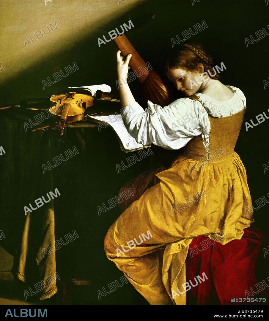 ORAZIO GENTILESCHI. The Lute Player. Dated: c. 1612/1620. Dimensions: overall: 143.5 x 129 cm (56 1/2 x 50 13/16 in.). Medium: oil on canvas.