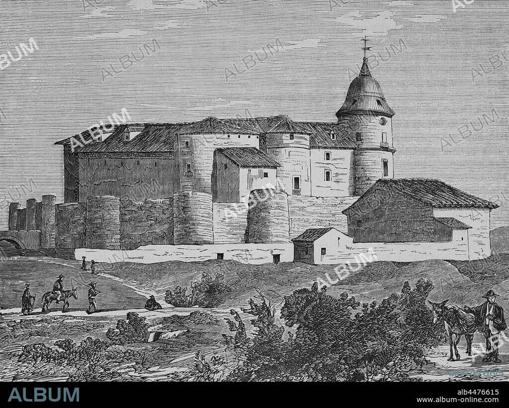 España. Provincia de Valladolid. Castillo del Archivo de Simancas. Dibujo por López. Grabado por Sierra. Crónica General de España, Historia Ilustrada y Descriptiva de sus Provincias. Tomo Asturias y León, 1867. Biblioteca Histórico Militar de Barcelona, Cataluña, España.