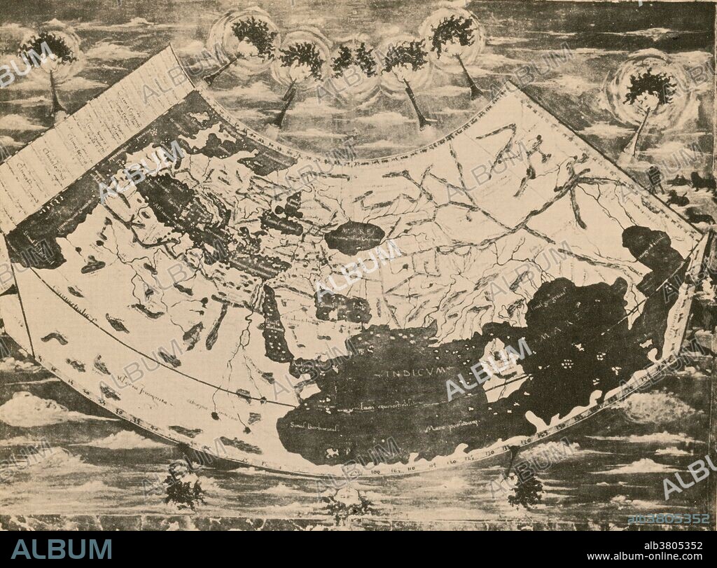 A map of the world, taken from Ptolemy's book "Geographia.".